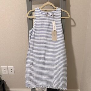 Tommy Bahama Light Blue and White Striped Dress